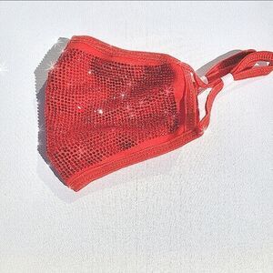 Red Austrian Crystal Facemask